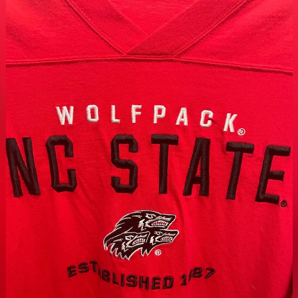 Vintage NC State Wolfpack Embroidered V-neck